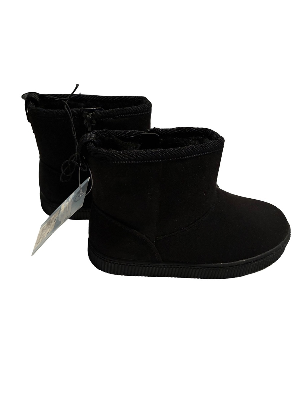 Cat & Jack Kids Black Faux Suede Booties with Zipper Size 10 NWT
